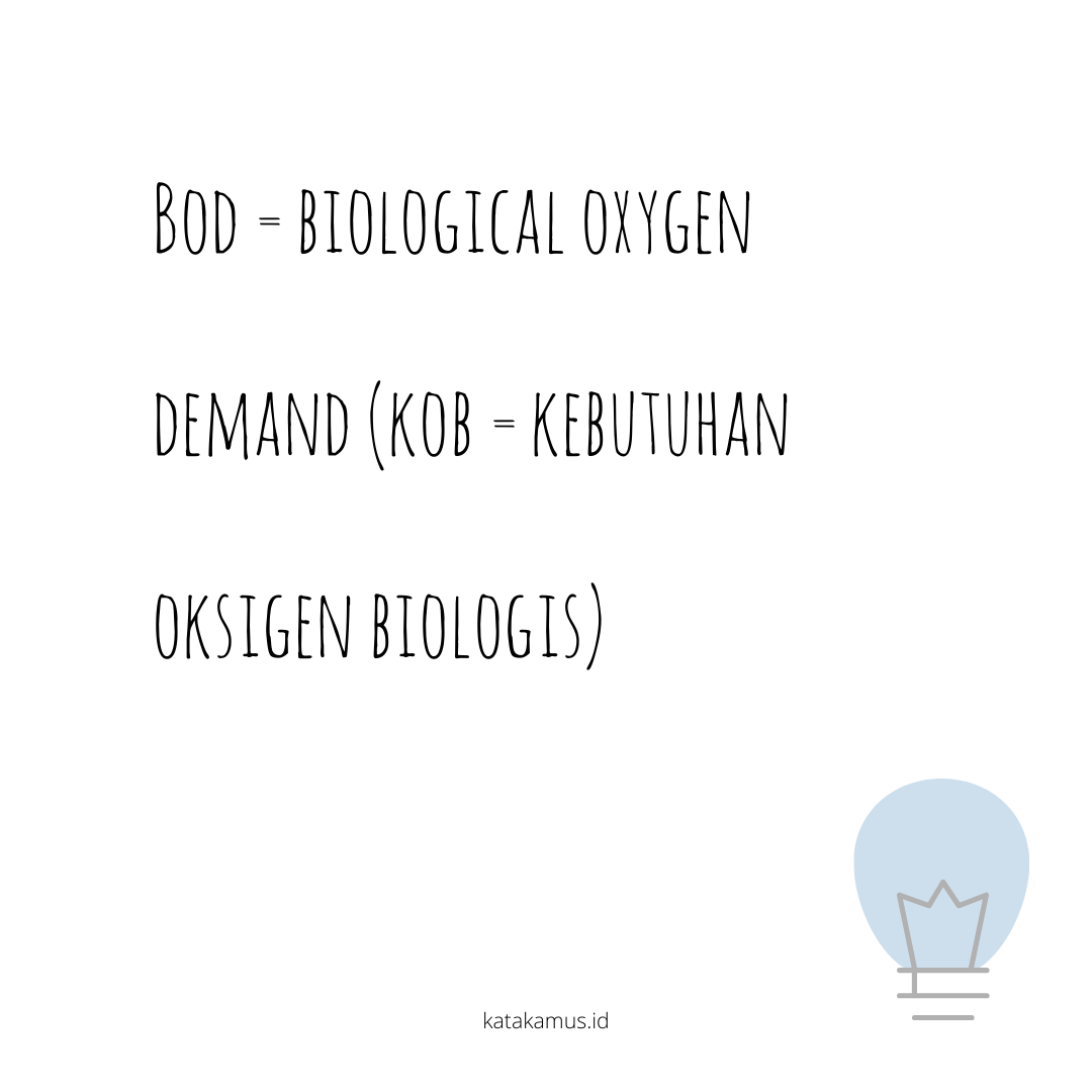 gambar BOD = Biological Oxygen Demand (KOB = Kebutuhan Oksigen Biologis)