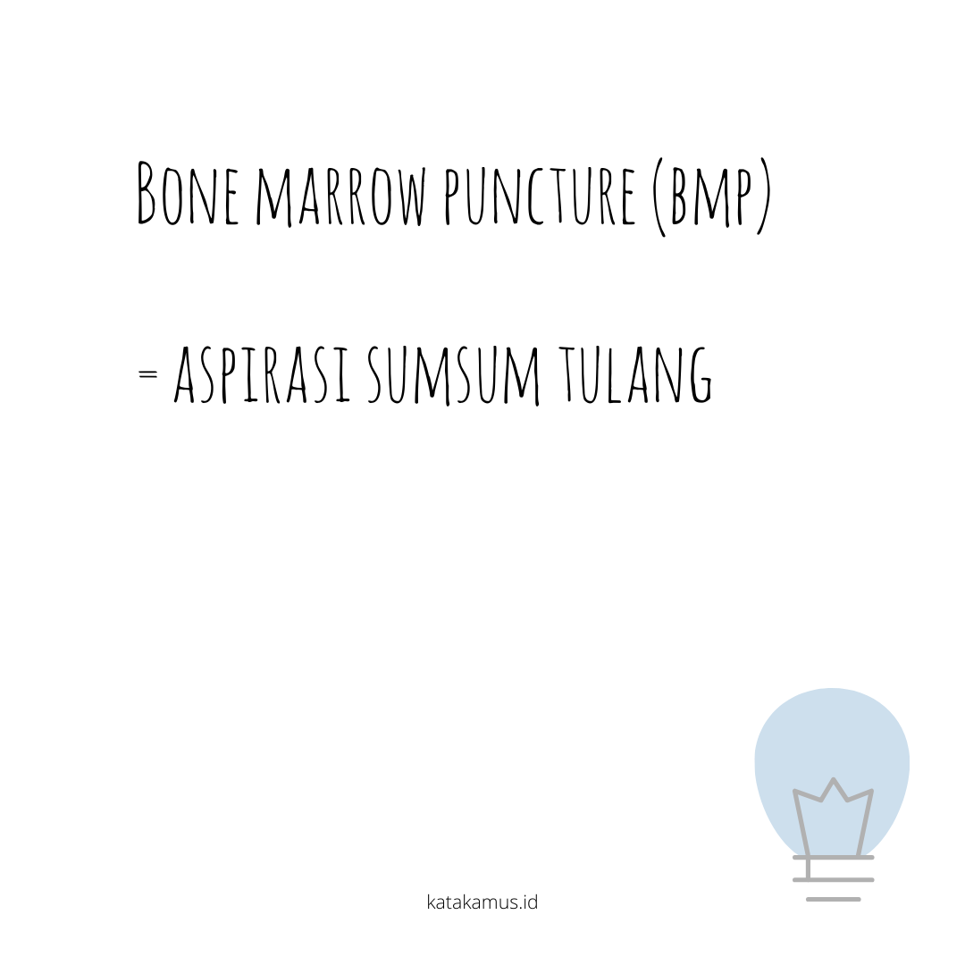 gambar Bone Marrow Puncture (BMP) = Aspirasi Sumsum Tulang