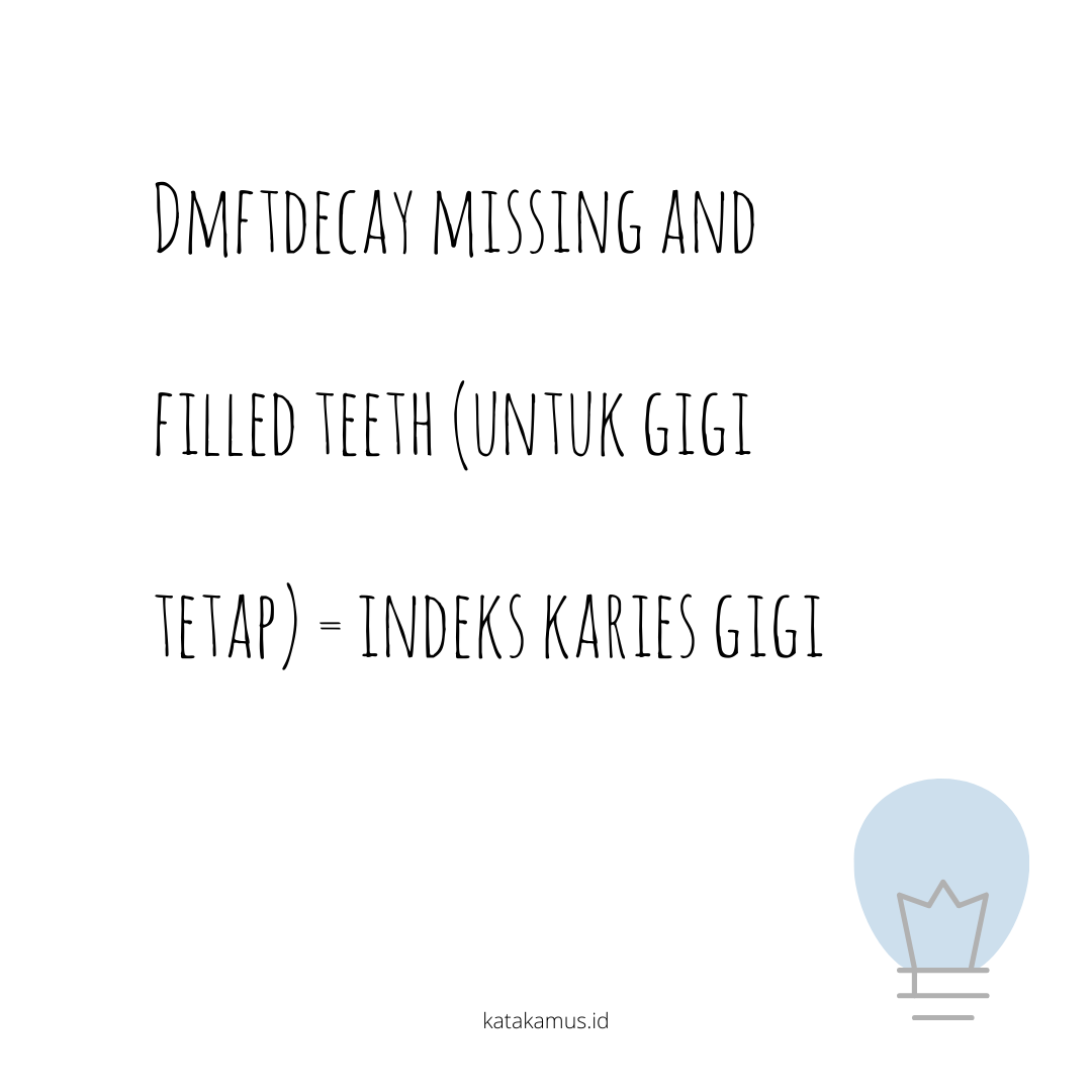 gambar DMFT/Decay, Missing and Filled Teeth (untuk gigi tetap) = Indeks Karies Gigi
