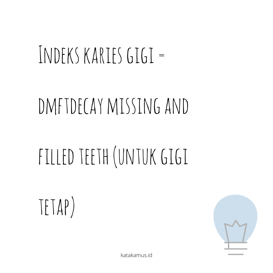 gambar Indeks Karies Gigi = DMFT/Decay, Missing, and Filled Teeth (untuk gigi tetap)