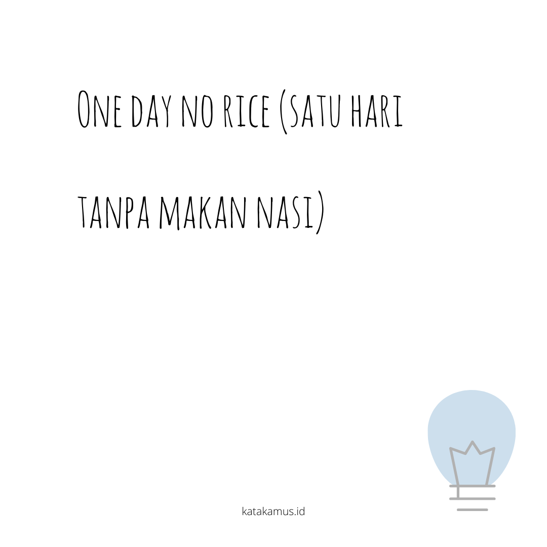 gambar One day no rice (satu hari tanpa makan nasi)