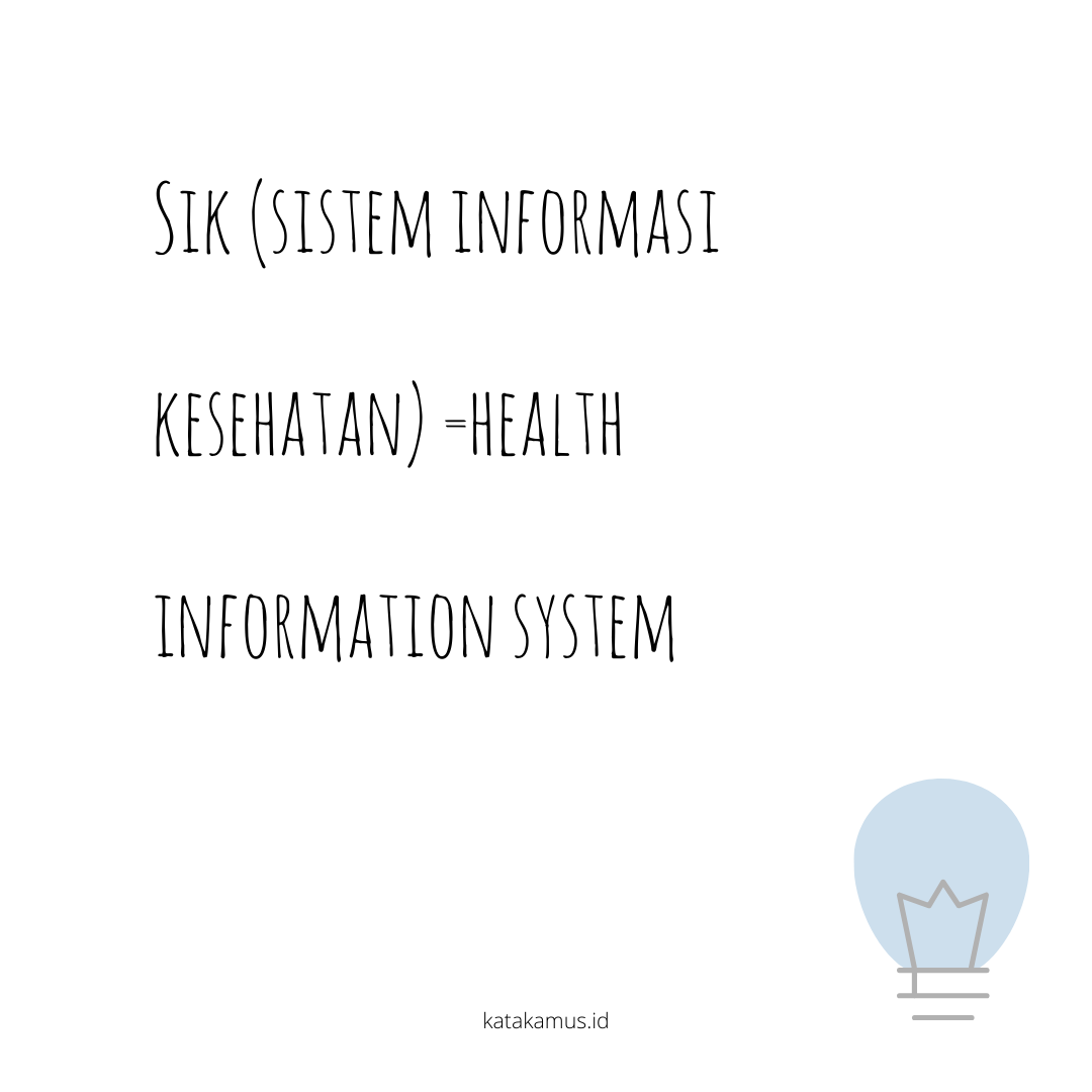 gambar SIK (Sistem Informasi Kesehatan) =Health Information System